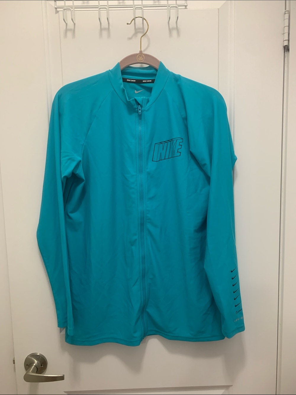 NWOT Nike Turquoise Full-Zip Swim Rash Guard